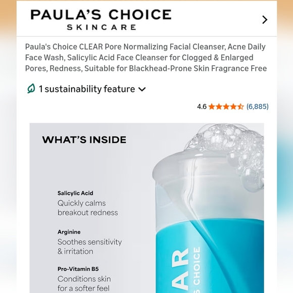 Paula's Choice Clear Pore Normalizing Cleanser - Teal - Picture 2 of 3